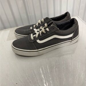 Vans Charcoal and White Sneakers size 7Y